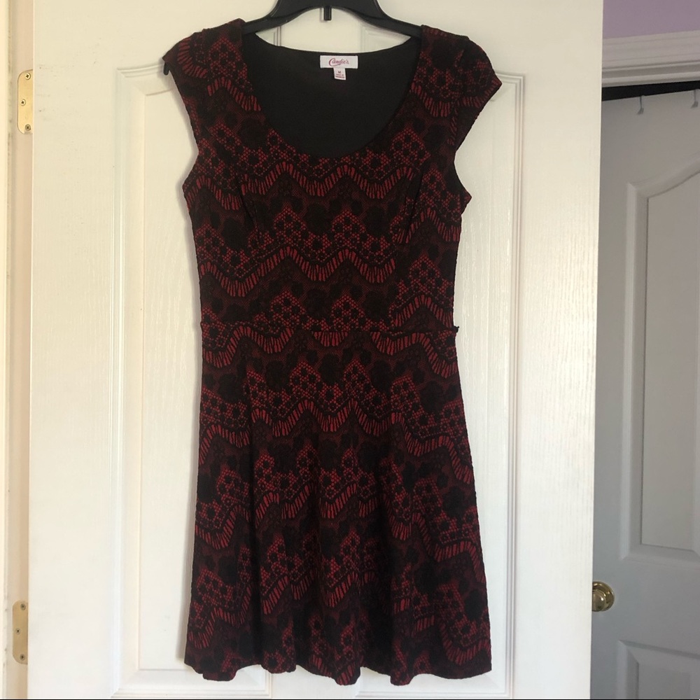 Candie’s Red and Black Lace Dress